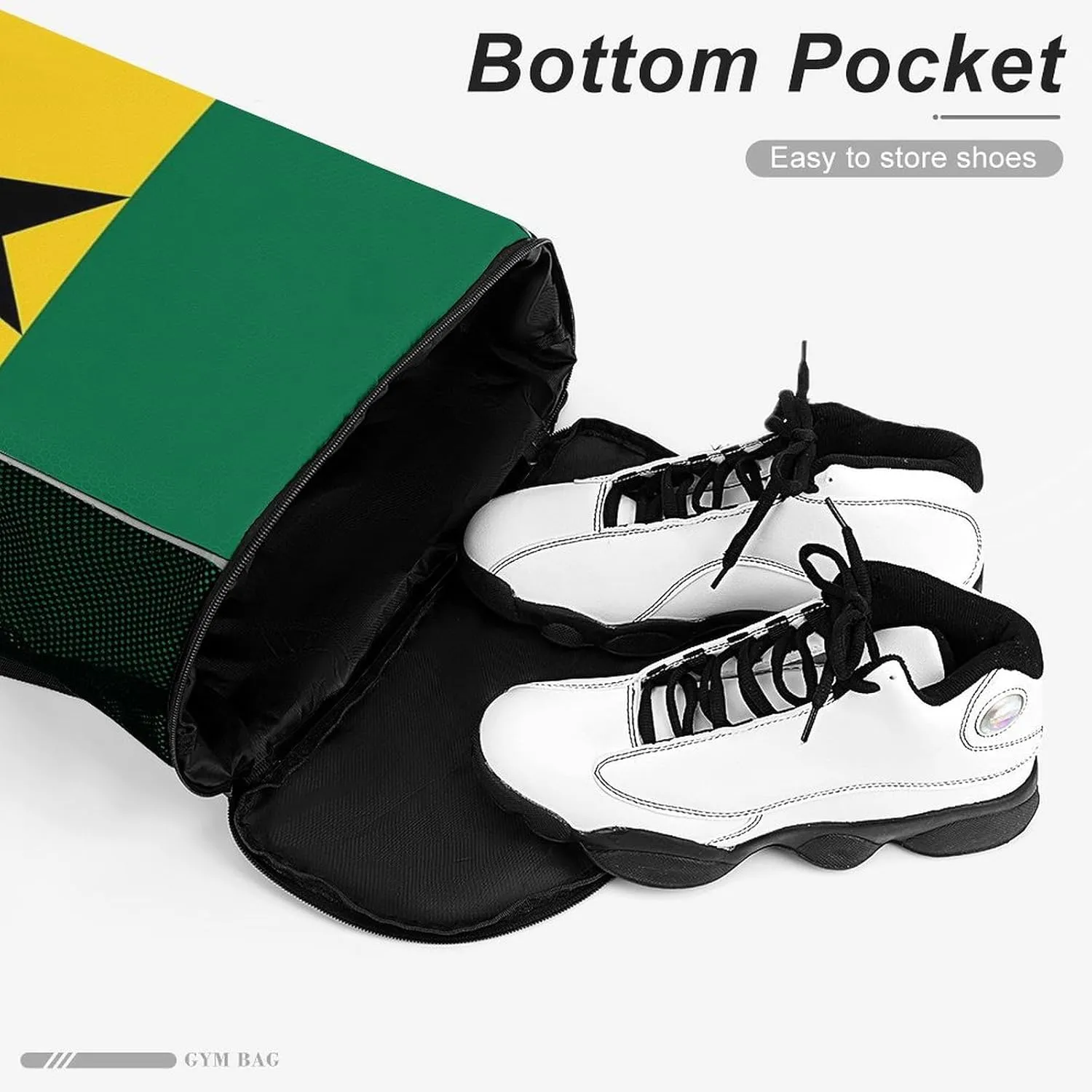 Cute Drawstring Bags Compatible with Ghana Flag Gym Bag for Men Women Outdoor Swimming Cycling String Backpack with Zipper Pockets and Waterproof Compartment