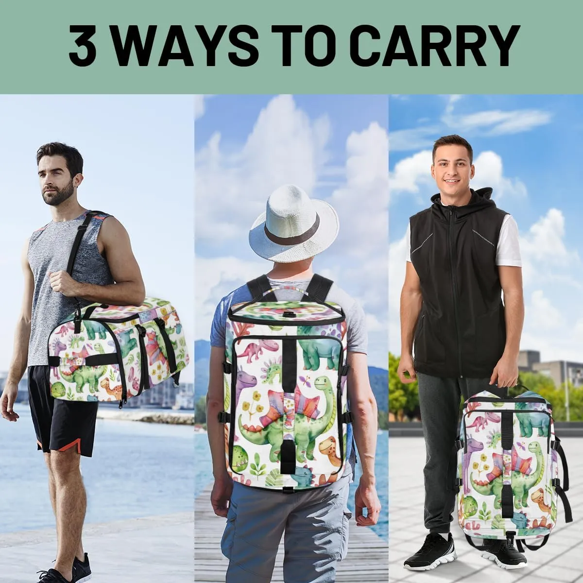 Dinosaur Funny Dino Travel Backpack Carry On Flight Approved for Men Women, Lightweight Large Luggage Weekender Casual Daypack Backpacks for Traveling Airplane