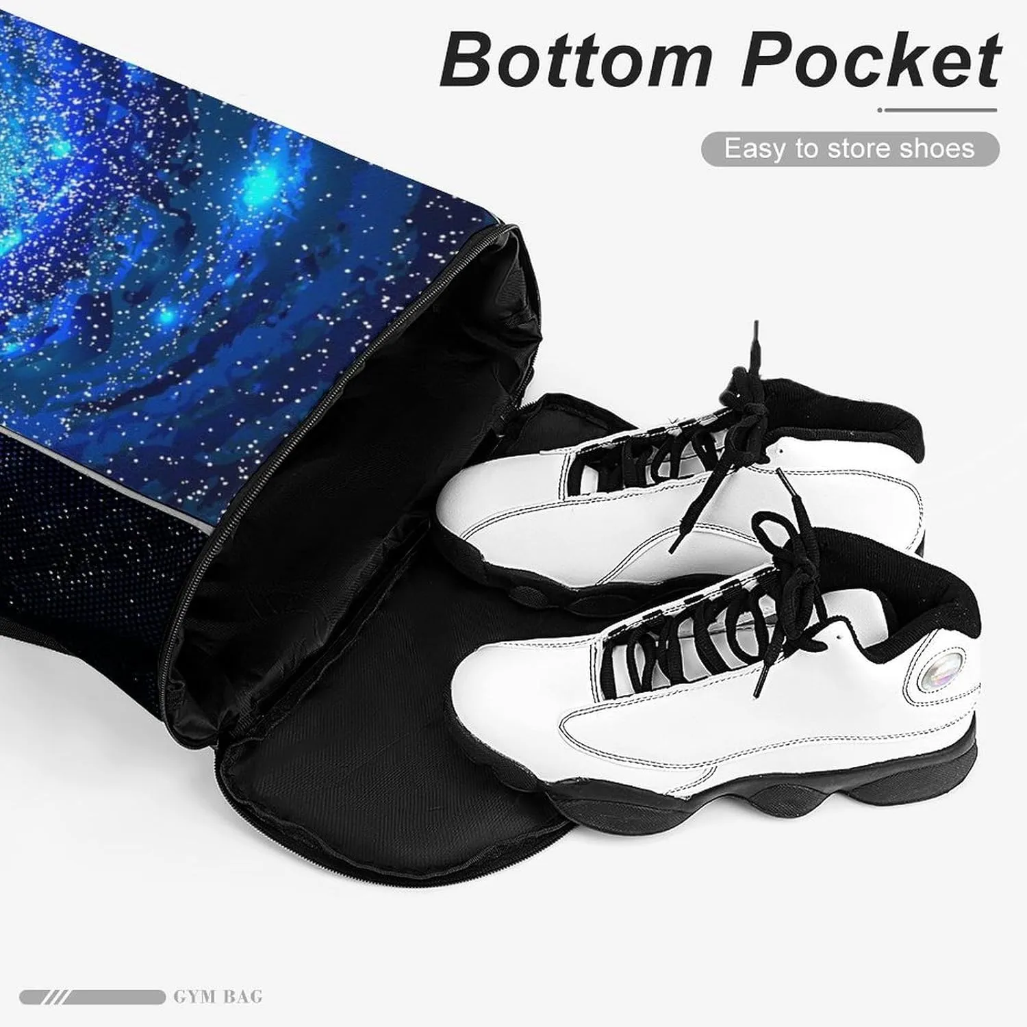 Drawstring Backpack Bag Sackpack Gym Bag Sport Beach Daypack Compatible with Nebula Blue Spiral for Men Women Cycling Hiking Team Training