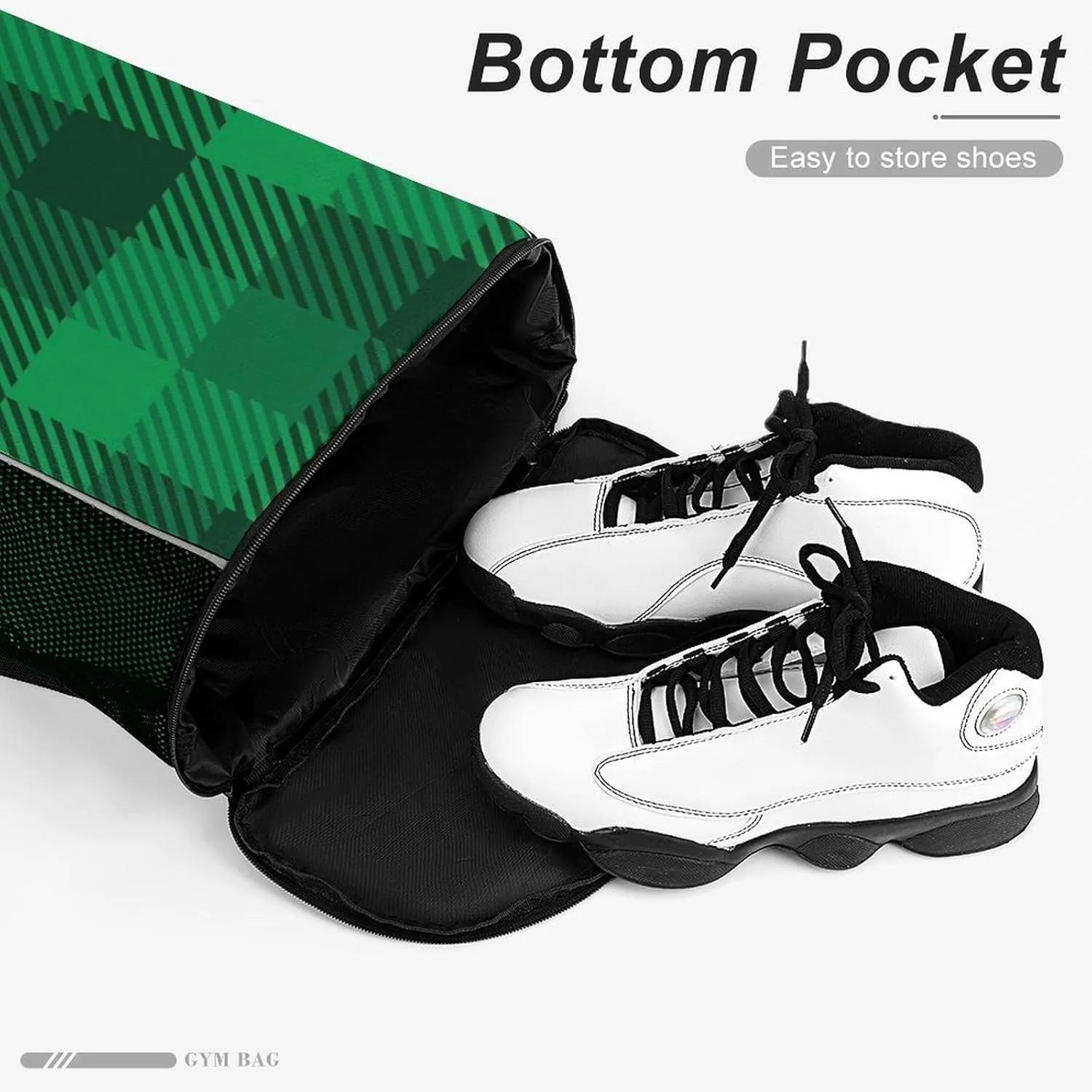 Drawstring Backpack Compatible with St Patricks Day Lumberjack Plaid Pattern Tartan Green Gym Bag Men Womens Drawstring Gym Backpack with Adjustable Shoulder Strap and Waterproof Compartment