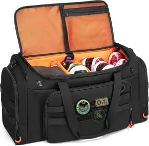 DSLEAF Tactical Sneaker Duffle Bag for 4 Pairs of Shoes, Sneaker Travel Bag with 3 Adjustable Dividers with Multiple Pockets, Detachable Shoulder and TSA Carry-on Approved Size