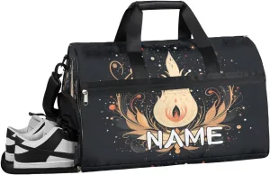 Ethnic Print Flames Sports Gym Bag with Wet Pocket & Shoes Compartment Travel Duffel Bag for Women Men Custom Sports Gym Bag Personalized Overnight Stay Weekend Tote Beach Luggage