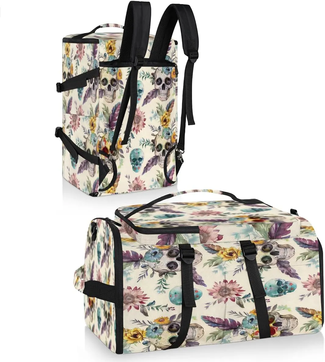 Ethnic Skull Travel Backpack Carry On Flight Approved for Men Women, Lightweight Large Luggage Weekender Casual Daypack Backpacks for Traveling Airplane