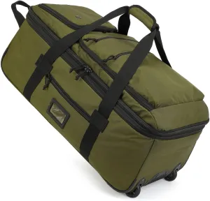 Extra Large Rolling Travel Duffle Bag with Wheels Shoes Compartment Wet Pocket 85-100L Big Expandable Duffel Bag for Men Women Heavy Duty Foldable Collapsible Luggage Camping, Green