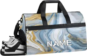 Fashion Marble Theme Sports Gym Bag with Wet Pocket & Shoes Compartment Travel Duffel Bag for Women Men Custom Sports Gym Bag Personalized Overnight Stay Weekend Tote Beach Luggage
