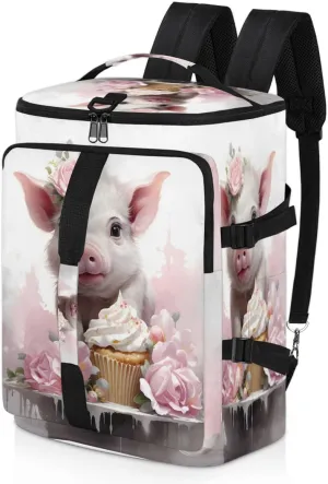 Flower Pig Travel Backpack Carry On Flight Approved for Men Women, Lightweight Large Luggage Weekender Casual Daypack Backpacks for Traveling Airplane