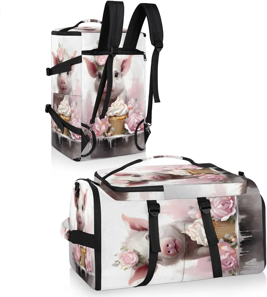 Flower Pig Travel Backpack Carry On Flight Approved for Men Women, Lightweight Large Luggage Weekender Casual Daypack Backpacks for Traveling Airplane