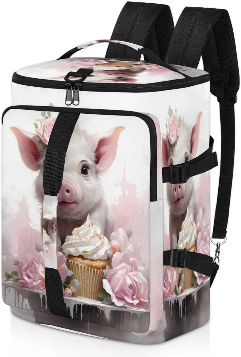 Flower Pig Travel Backpack Carry On Flight Approved for Men Women, Lightweight Large Luggage Weekender Casual Daypack Backpacks for Traveling Airplane