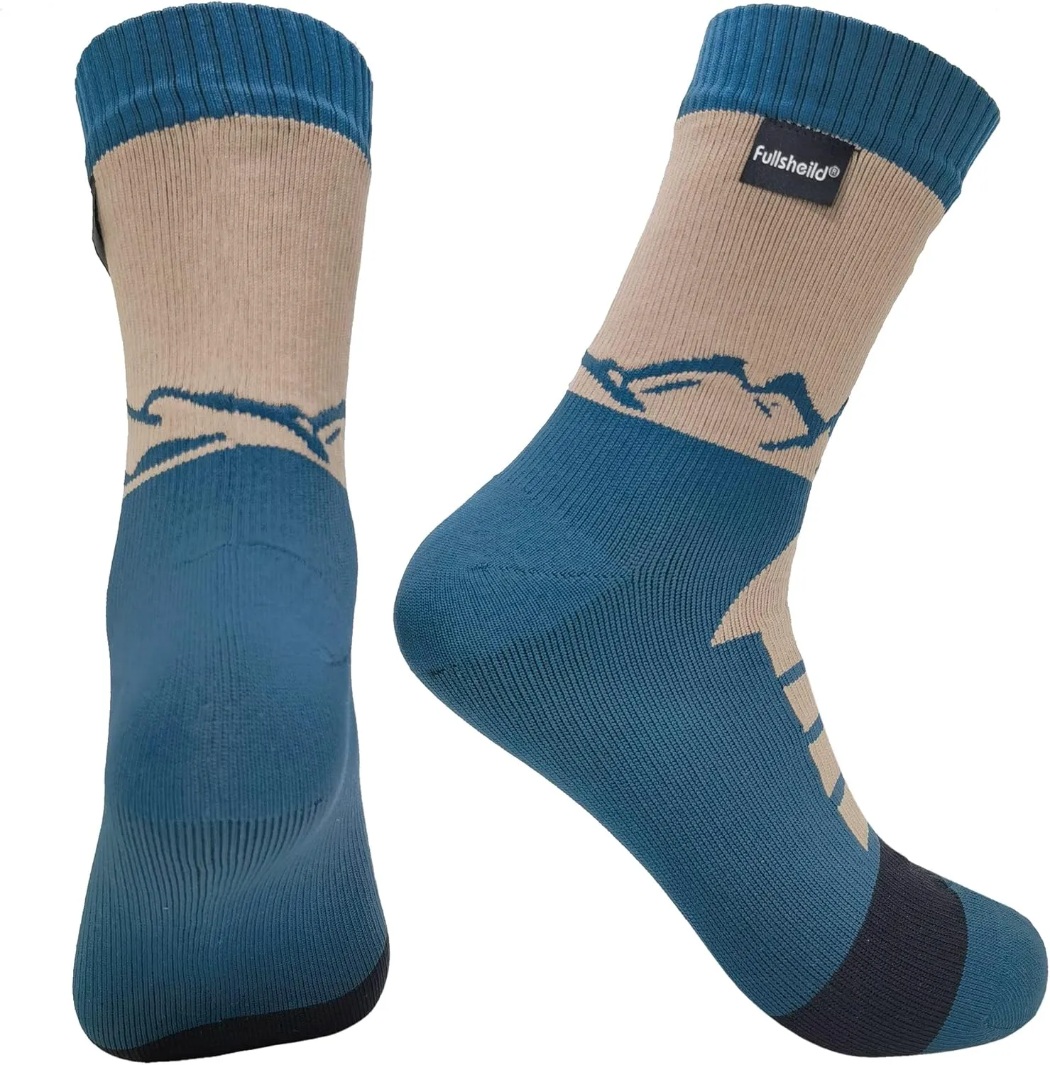 Fullsheild Mens Waterproof Hiking Socks, Unisex Breathable Outdoor Athletic Hiking Wading Trail Running Skiing Crew Socks