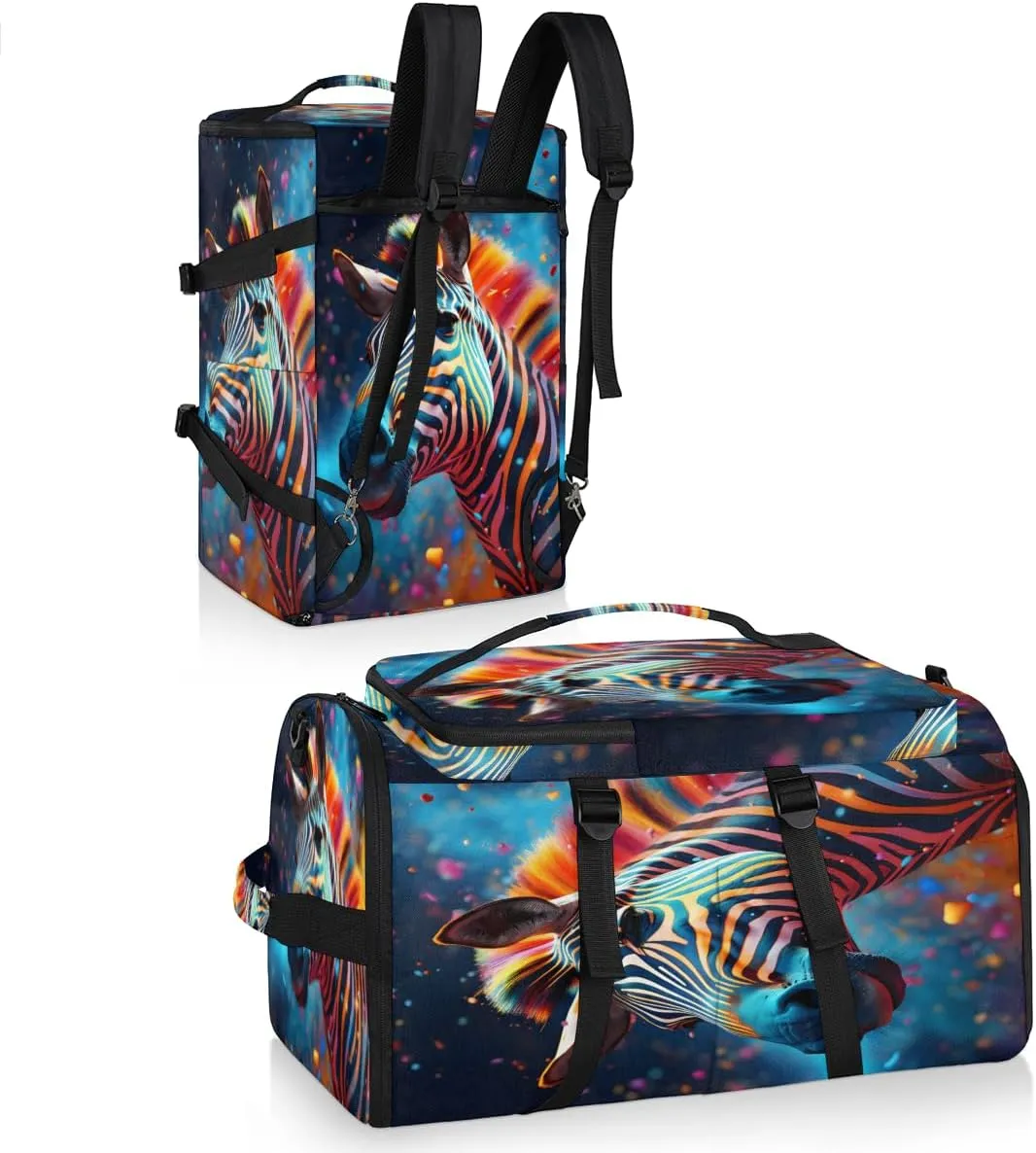 Funny Zebra Travel Backpack Carry On Flight Approved for Men Women, Lightweight Large Luggage Weekender Casual Daypack Backpacks for Traveling Airplane