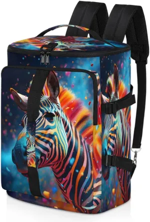 Funny Zebra Travel Backpack Carry On Flight Approved for Men Women, Lightweight Large Luggage Weekender Casual Daypack Backpacks for Traveling Airplane