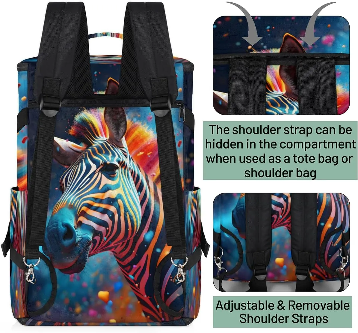Funny Zebra Travel Backpack Carry On Flight Approved for Men Women, Lightweight Large Luggage Weekender Casual Daypack Backpacks for Traveling Airplane