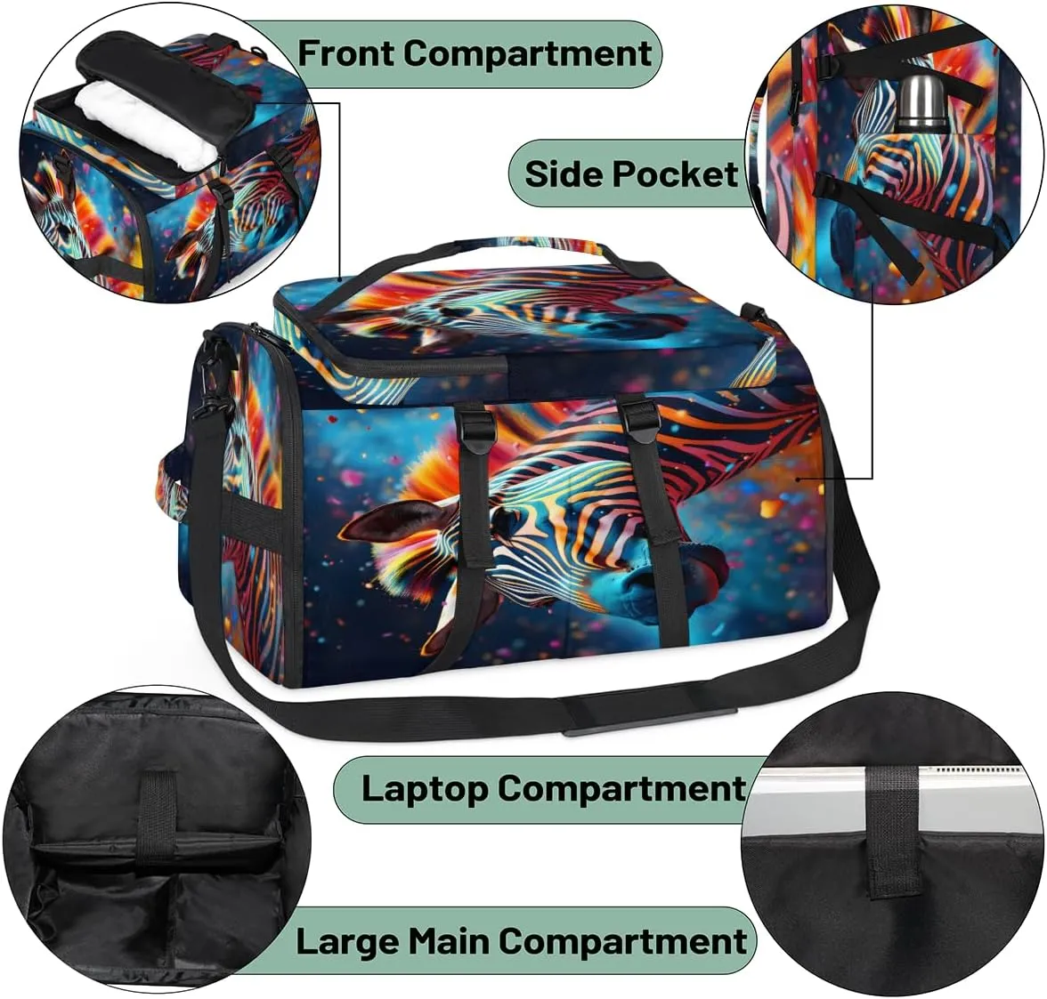 Funny Zebra Travel Backpack Carry On Flight Approved for Men Women, Lightweight Large Luggage Weekender Casual Daypack Backpacks for Traveling Airplane