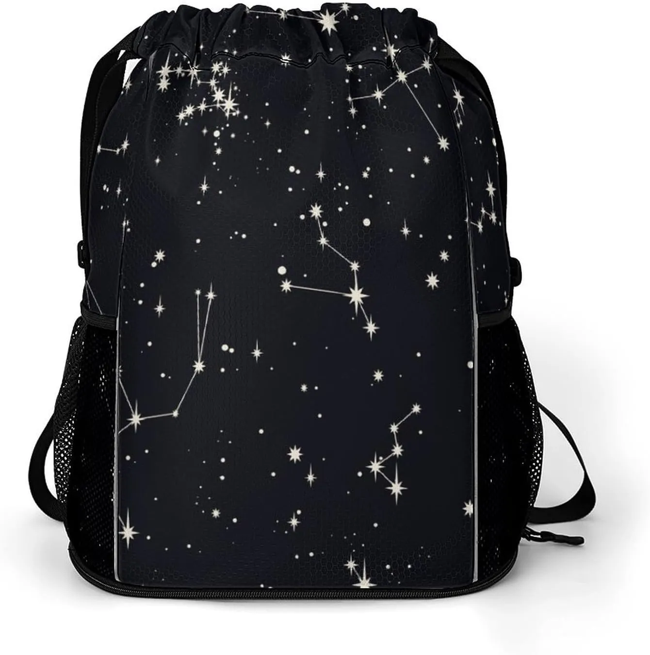 Galaxy Black Star Sports Backpack with Large Mouth Design And Dry Wet Separation for Unisex