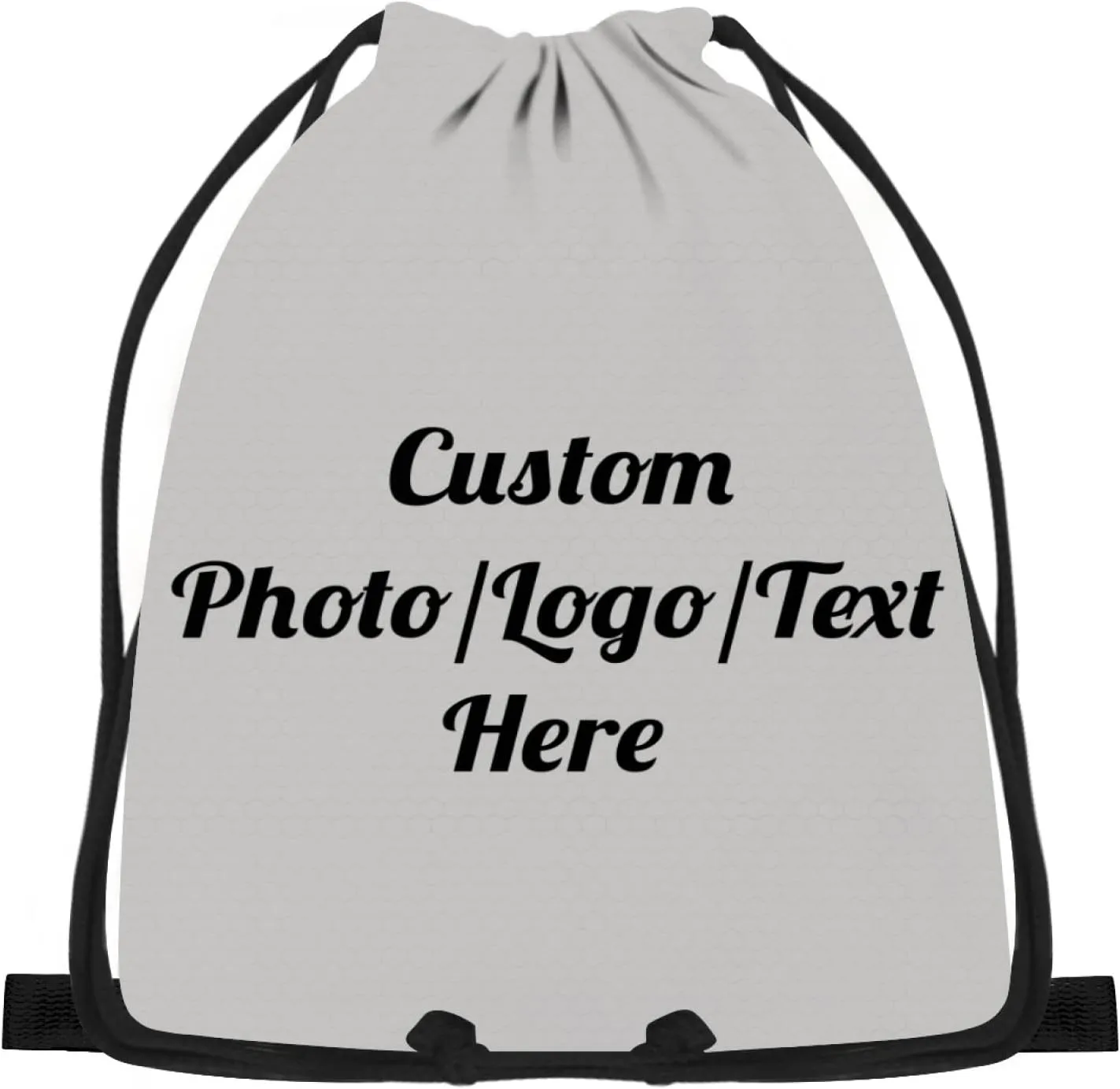 Generic Custom Drawstring Bags With Logo Cinch Bags Drawstring Sack Backpack Personalized for Gym, Camping, Beach, Outdoor Sports (Grey)