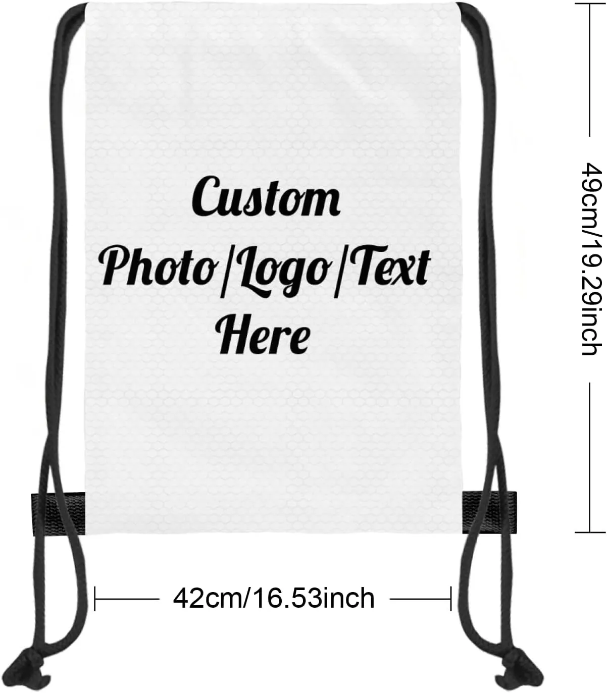 Generic Custom Drawstring Bags With Logo Cinch Bags Drawstring Sack Backpack Personalized for Gym, Camping, Beach, Outdoor Sports (White)