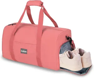 Goloni 22" Women's Large Duffel/Weekender Bag With Shoes Compartment For Travel Bags For Gym Workout Garment Luggage Overnight Bags, Pink, Sport Fashion Duffel Travel Gym Bag