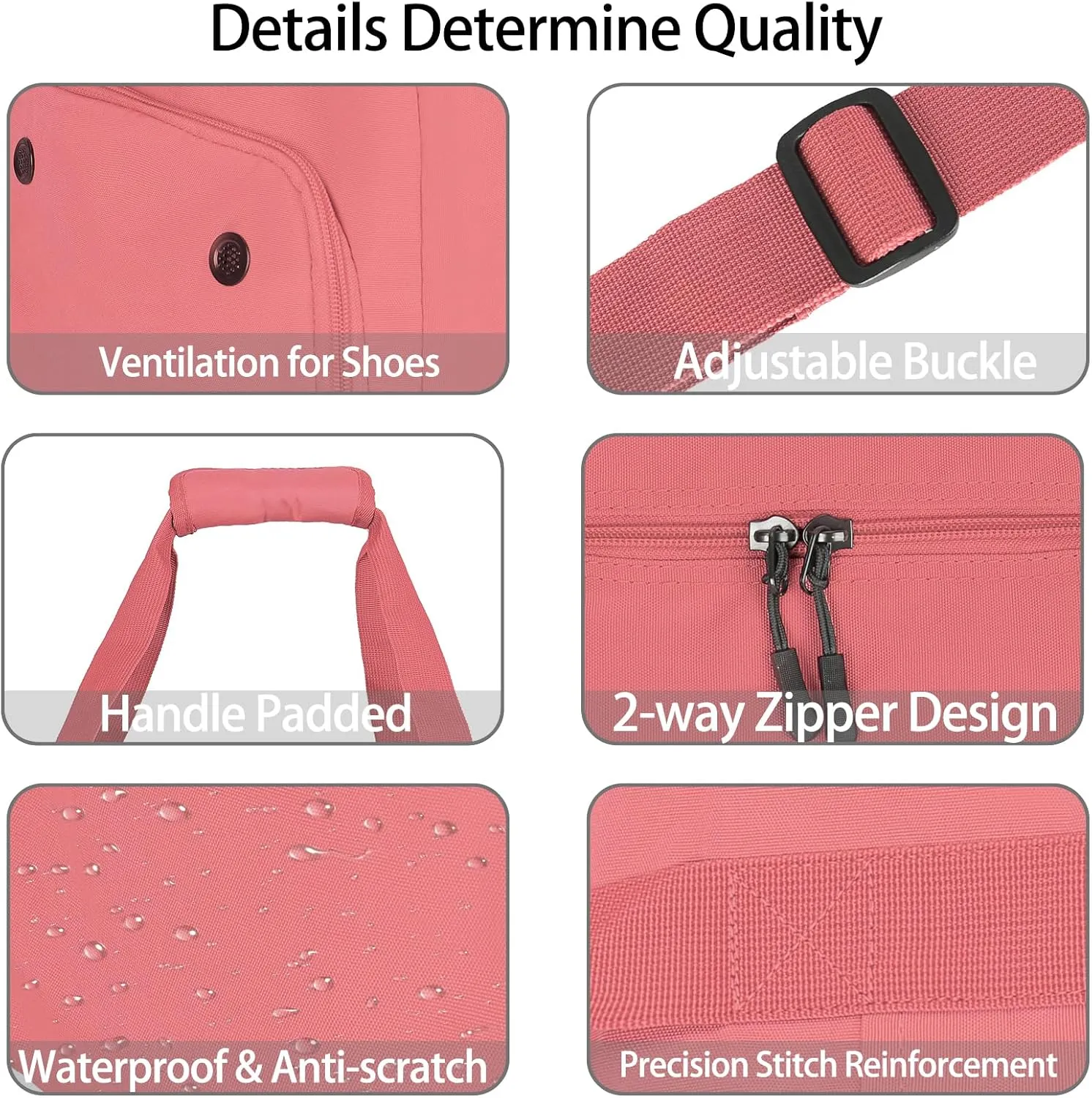 Goloni 22" Women's Large Duffel/Weekender Bag With Shoes Compartment For Travel Bags For Gym Workout Garment Luggage Overnight Bags, Pink, Sport Fashion Duffel Travel Gym Bag