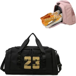 Gym Bag for Women, Personal Item Travel Bag with Shoes Compartment, Weekender Overnight Duffel Bag with Wet Pocket, Carry On Bag for Women, Travel, Gym, Weekend (Black)
