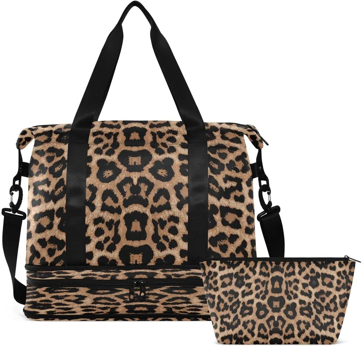 Gym Bag Sports Travel Duffel Bag Weekender Overnight Bag with Wet Pocket Shoes Compartment and Toiletry Bag Leopard Print Cheetah Pink for Travel, Business,Gym, Yoga, School, pattern 3