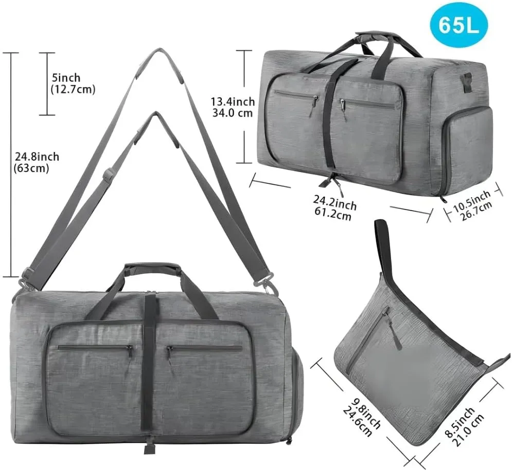 Gym Bag with Shoe Compartment Carry On Luggage Travel Bag Sports Bag Duffle Bag for Men and Women Foldable and Expandable