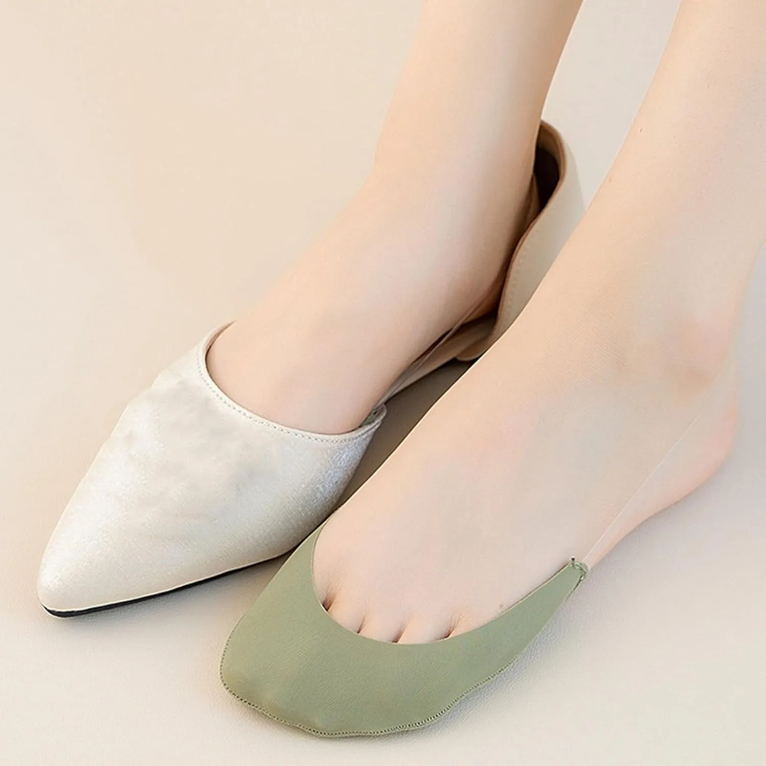 Hailnrothwad Toe Topper Socks, Women's No Show Socks, Ultra Low Cut Invisible Liner Sock for Heels