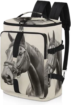 Horse Print Travel Backpack Carry On Flight Approved for Men Women, Lightweight Large Luggage Weekender Casual Daypack Backpacks for Traveling Airplane