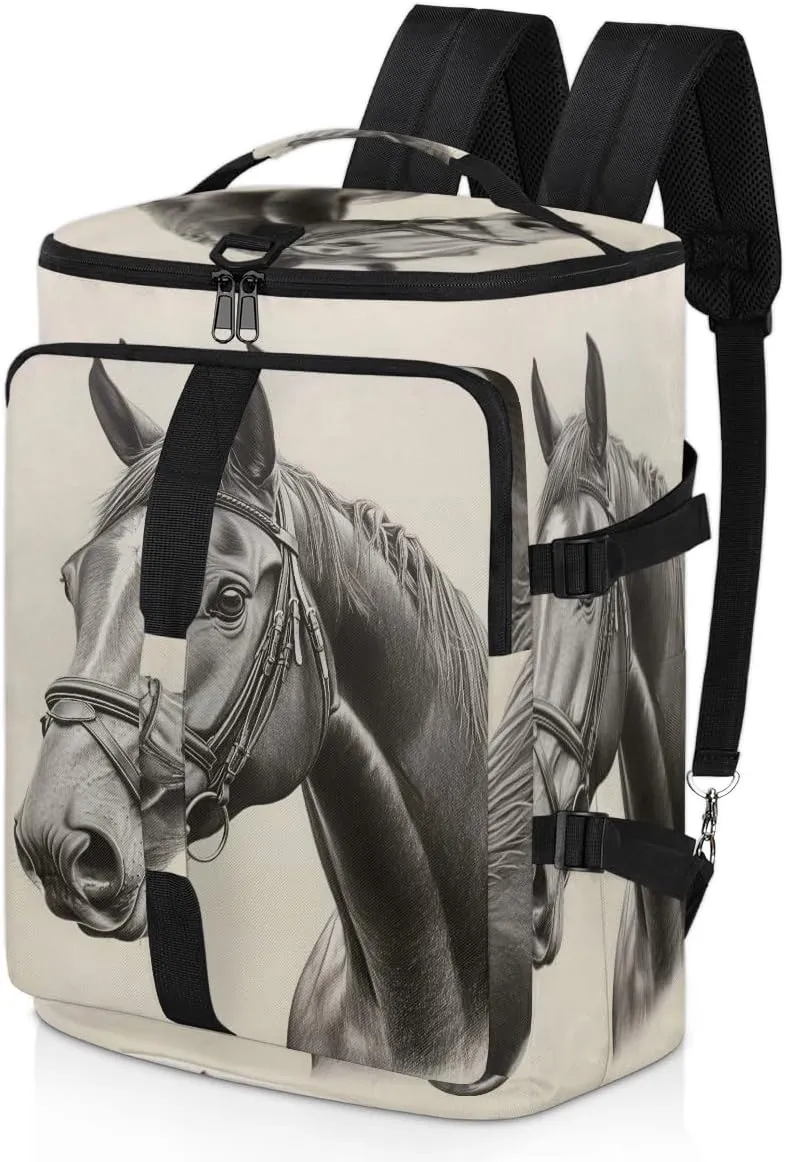 Horse Print Travel Backpack Carry On Flight Approved for Men Women, Lightweight Large Luggage Weekender Casual Daypack Backpacks for Traveling Airplane