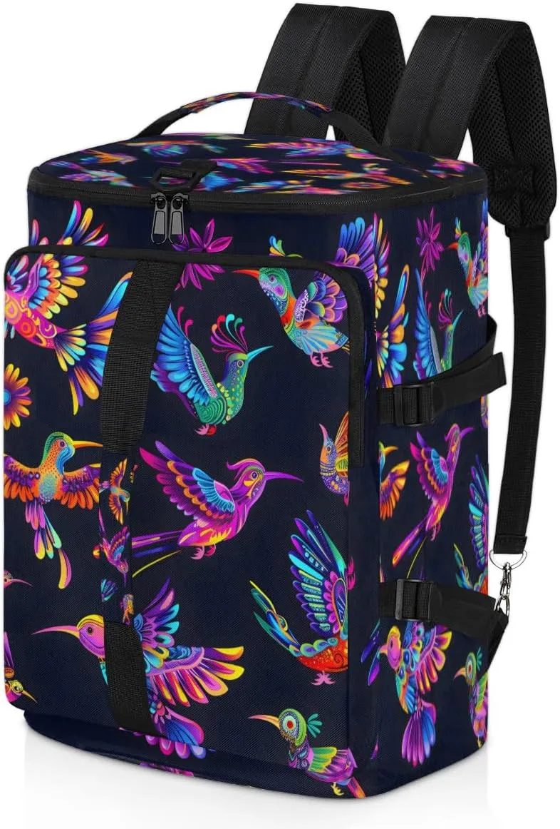 Hummingbird Mexican Theme Travel Backpack Carry On Flight Approved for Men Women, Lightweight Large Luggage Weekender Casual Daypack Backpacks for Traveling Airplane