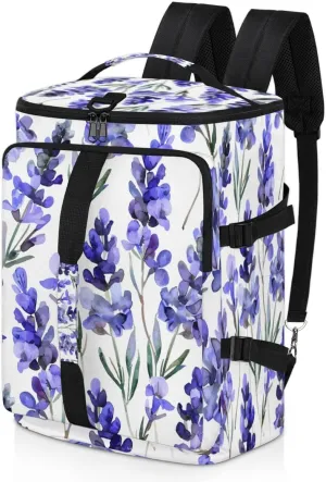 Lavender Purple Summer Travel Backpack Carry On Flight Approved for Men Women, Lightweight Large Luggage Weekender Casual Daypack Backpacks for Traveling Airplane