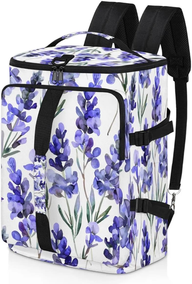Lavender Purple Summer Travel Backpack Carry On Flight Approved for Men Women, Lightweight Large Luggage Weekender Casual Daypack Backpacks for Traveling Airplane