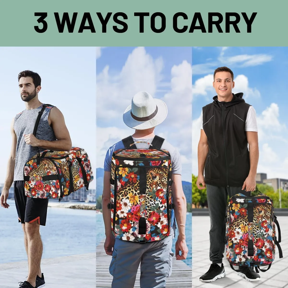Leopard Print Flower Cheetah Travel Backpack Carry On Flight Approved for Men Women, Lightweight Large Luggage Weekender Casual Daypack Backpacks for Traveling Airplane