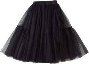 Little Child Girls Long Skirt Girls Tiered Ruffle Maxi Skirts Girls Soft Fluffy Skirt Party Girl Skirt Flower