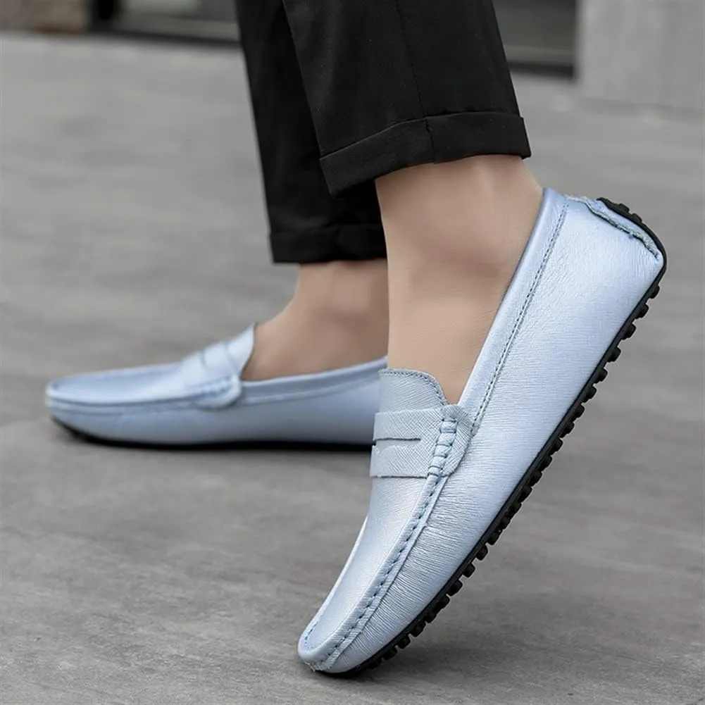Loafer Shoes for Men Genuine Leather Stitching Details Penny Loafer Flat Heel Comfortable Flexible Driving Slip On for Any Attire
