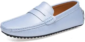 Loafer Shoes for Men Genuine Leather Stitching Details Penny Loafer Flat Heel Comfortable Flexible Driving Slip On for Any Attire
