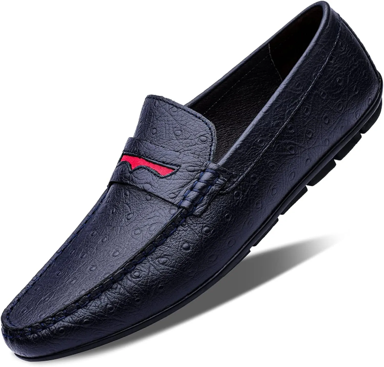 Loafers for Men Simple Flat Heel Penny Loafers Leather Flexible Flat Heel Comfortable Prom Walking Slip On