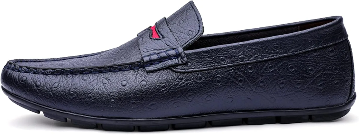 Loafers for Men Simple Flat Heel Penny Loafers Leather Flexible Flat Heel Comfortable Prom Walking Slip On