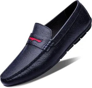 Loafers for Men Simple Flat Heel Penny Loafers Leather Flexible Flat Heel Comfortable Prom Walking Slip On