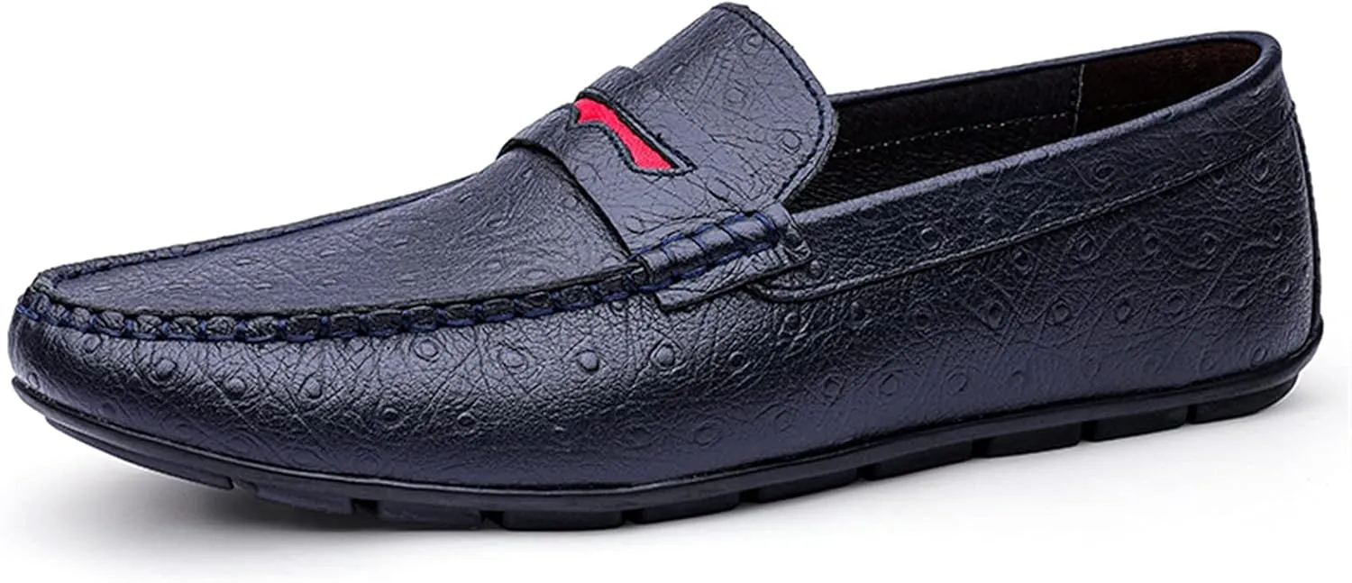 Loafers for Men Simple Flat Heel Penny Loafers Leather Flexible Flat Heel Comfortable Prom Walking Slip On