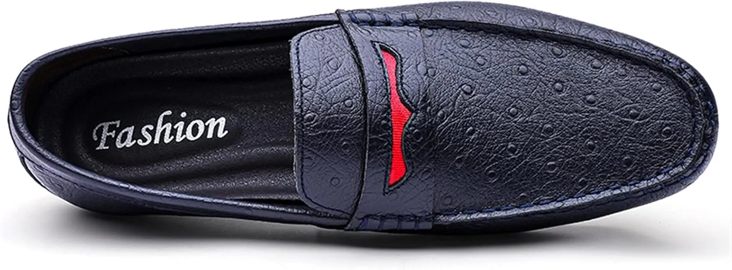 Loafers for Men Simple Flat Heel Penny Loafers Leather Flexible Flat Heel Comfortable Prom Walking Slip On