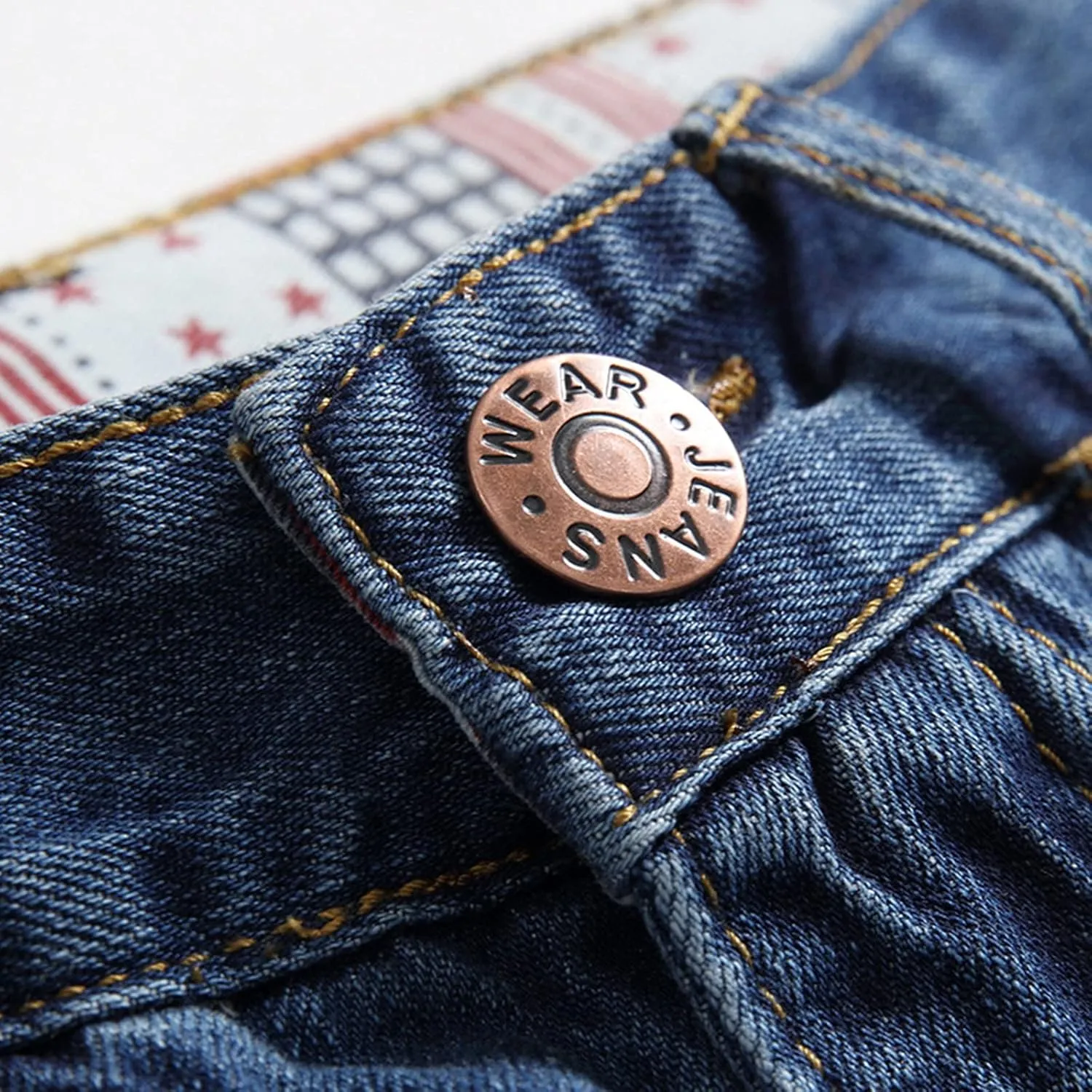 Loose Jeans Men's Hole Street Summer Nostalgic Pants High Retro Men's Pants Relaxed Fit Jeans Men