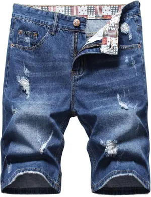 Loose Jeans Men's Hole Street Summer Nostalgic Pants High Retro Men's Pants Relaxed Fit Jeans Men