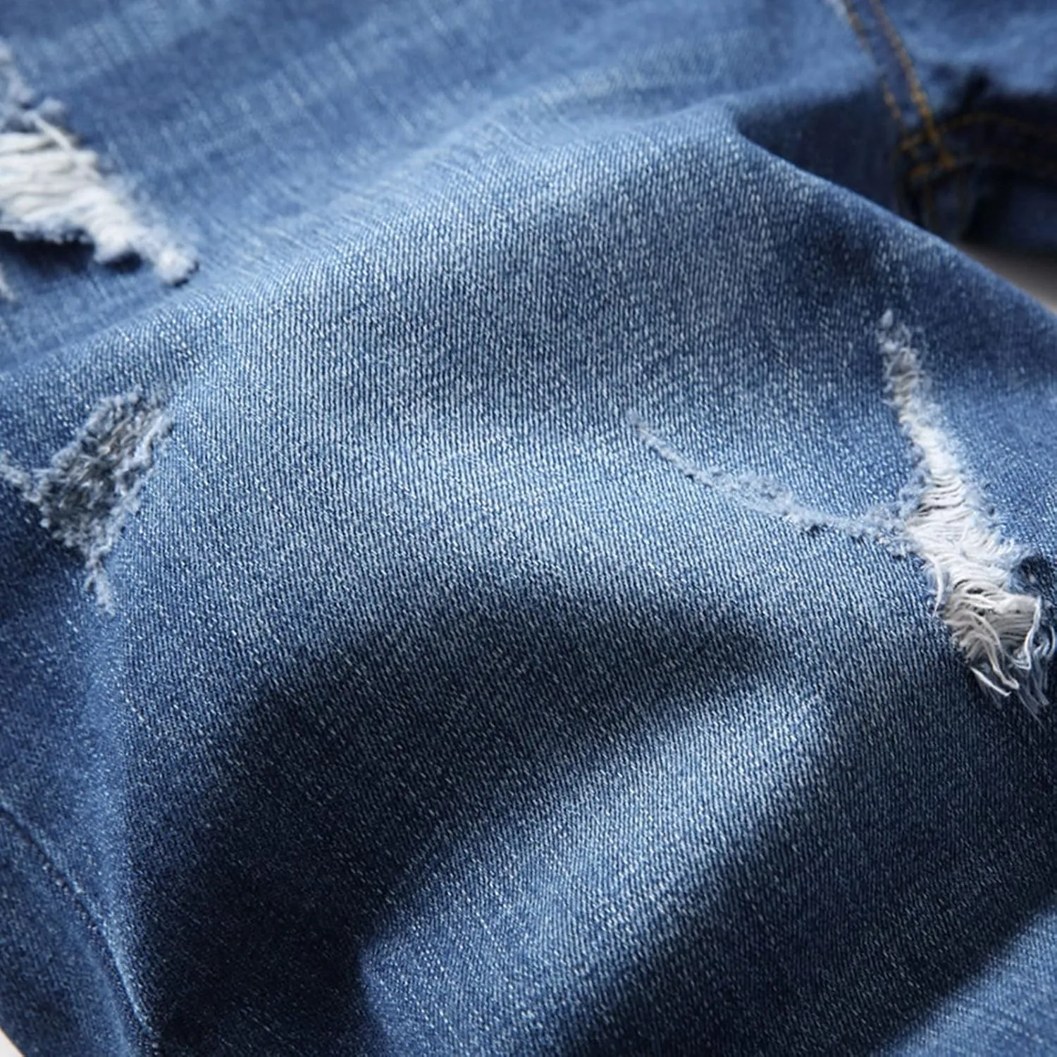 Loose Jeans Men's Hole Street Summer Nostalgic Pants High Retro Men's Pants Relaxed Fit Jeans Men