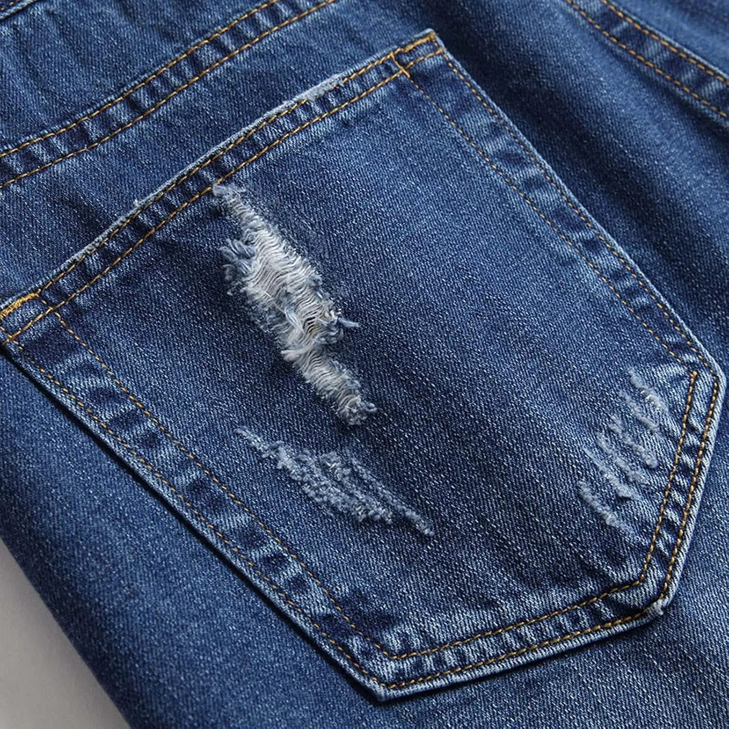 Loose Jeans Men's Hole Street Summer Nostalgic Pants High Retro Men's Pants Relaxed Fit Jeans Men