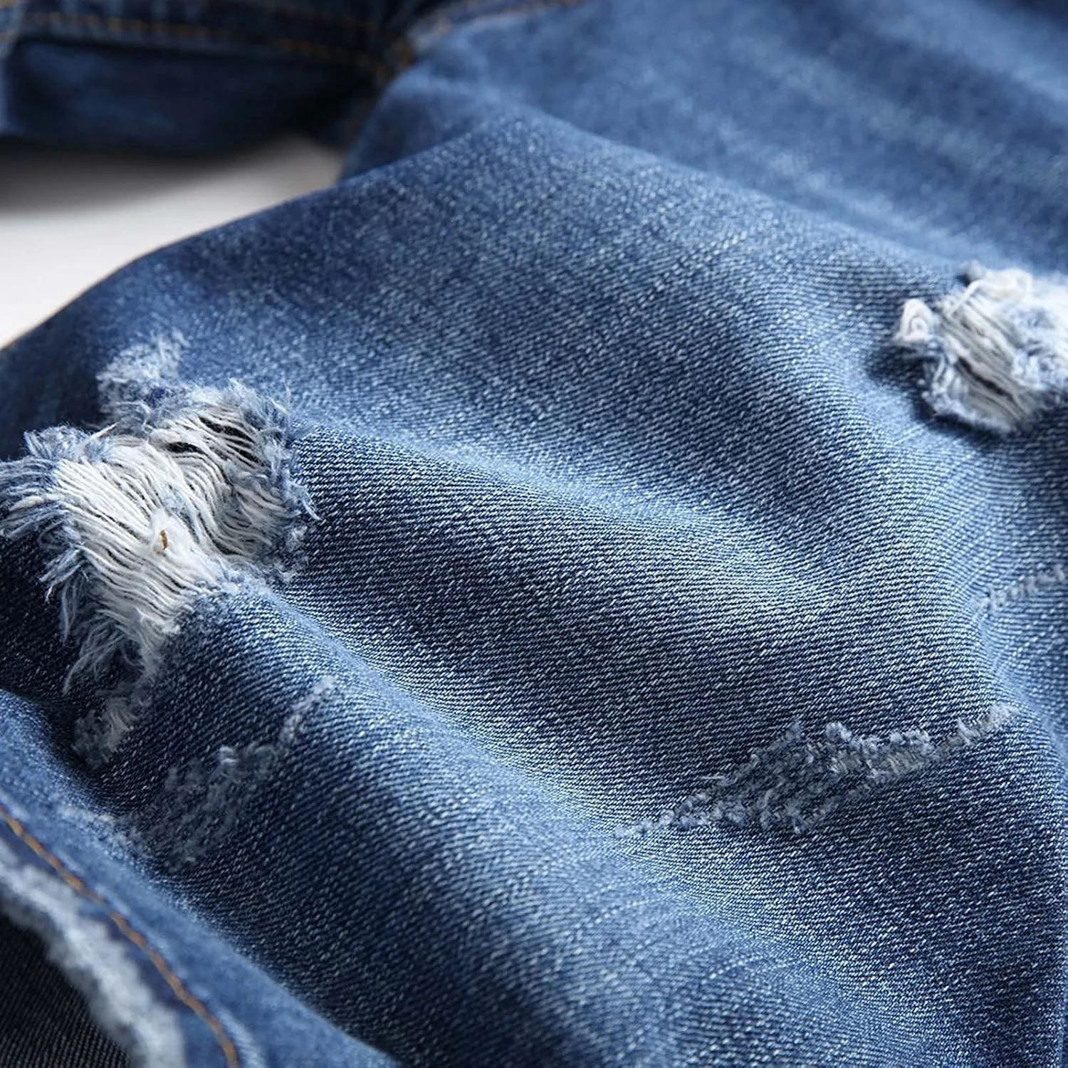 Loose Jeans Men's Hole Street Summer Nostalgic Pants High Retro Men's Pants Relaxed Fit Jeans Men