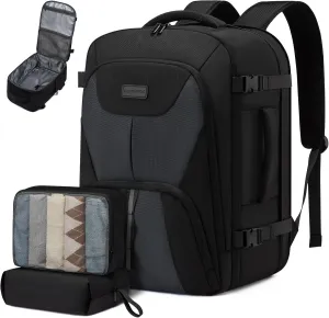 LOVEVOOK Travel Carry on Backpack for Men Women,Expandable 40L Extra Large Travel Laptop Backpack,Water Resistant Durable TSA Airline Approved Business College Carry on Bag Fit 17 Inch Computer,3 Pcs