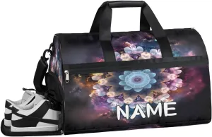 Mandala Ethnic Print Sports Gym Bag with Wet Pocket & Shoes Compartment Travel Duffel Bag for Women Men Custom Sports Gym Bag Personalized Overnight Stay Weekend Tote Beach Luggage