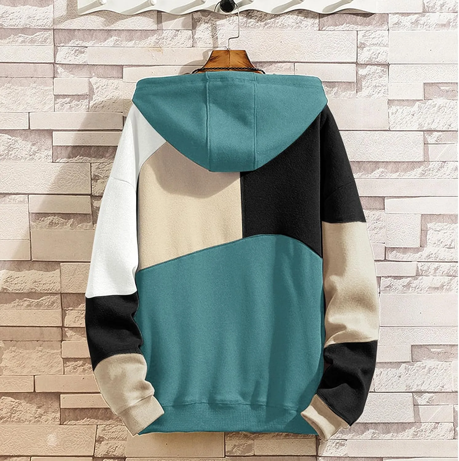 Men's Fashion Hoodies Techwear Color Block Long Sleeve Sweatshirts Unisex Lightweight Colourful Hoodie Pullover