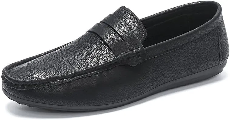 Men's Loafers Round Toe Faux Leather Penny Loafers Flexible Resistant Lightweight Party Casual Slip On