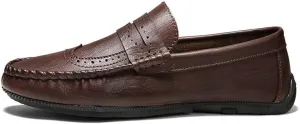 Mens Loafers Shoe Round Toe PU Leather Penny Loafers Comfortable Resistant Flexible Party Outdoor Slip On